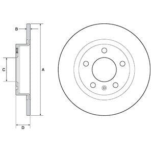 Delphi BG4675 Rear brake disc, non-ventilated BG4675: Buy near me at 2407.PL in Poland at an Affordable price!