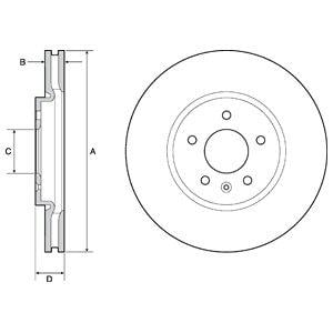 Delphi BG4672C Тормозной диск передний вентилируемый BG4672C: Отличная цена - Купить в Польше на 2407.PL!