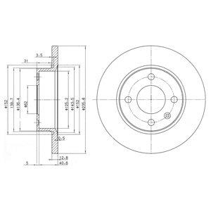 Delphi BG2910C Unventilated front brake disc BG2910C: Buy near me in Poland at 2407.PL - Good price!