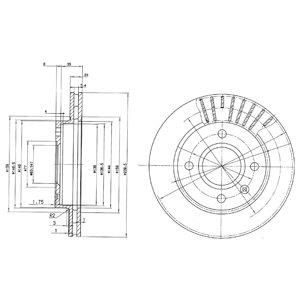 Delphi BG2440C Front brake disc ventilated BG2440C: Buy near me in Poland at 2407.PL - Good price!