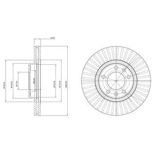 Delphi BG3835C Тормозной диск передний вентилируемый BG3835C: Отличная цена - Купить в Польше на 2407.PL!