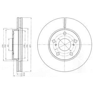 Delphi BG4234C Front brake disc ventilated BG4234C: Buy near me in Poland at 2407.PL - Good price!