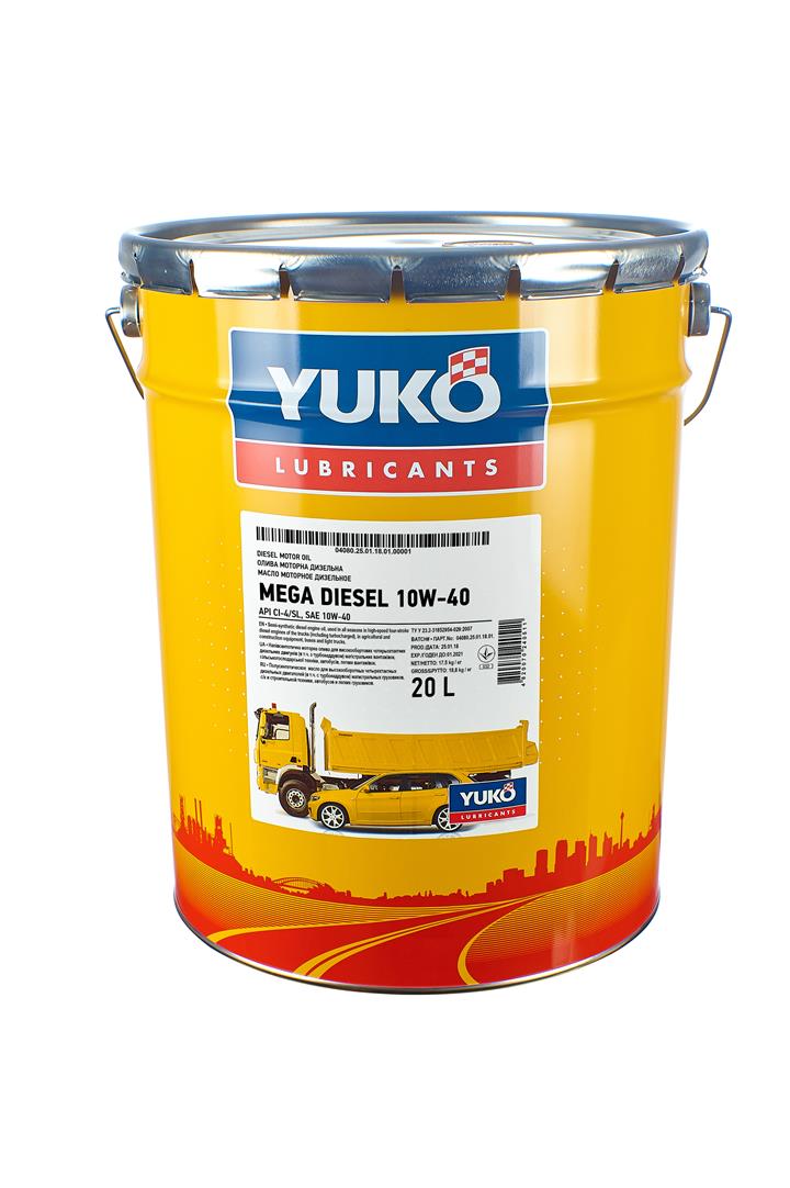 Yuko 4820070240511 Olej silnikowy YUKO Mega Diesel 10W-40, 20 l 4820070240511: Dobra cena w Polsce na 2407.PL - Kup Teraz!