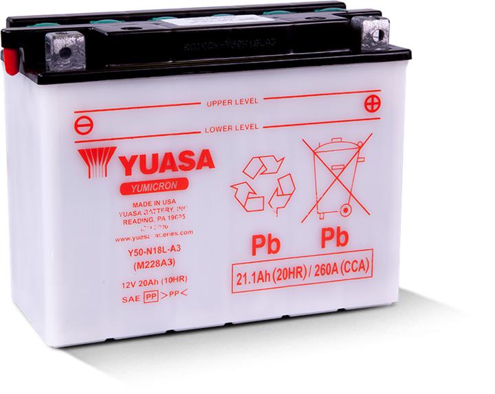 Yuasa Y50-N18L-A3 Battery Yuasa 12V 20AH 260A(EN) R+ Y50N18LA3: Buy near me in Poland at 2407.PL - Good price!