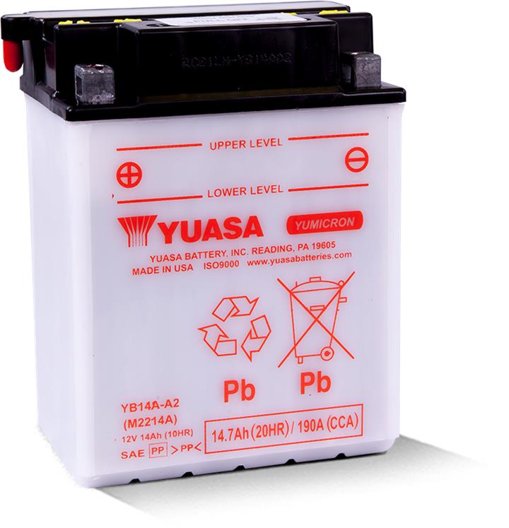 Yuasa YB14A-A2 Battery Yuasa 12V 14AH 145A(EN) L+ YB14AA2: Buy near me in Poland at 2407.PL - Good price!