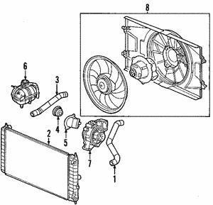 Engine cooling radiator Chevrolet Cobalt: 52482167 General Motors Engine cooling radiator