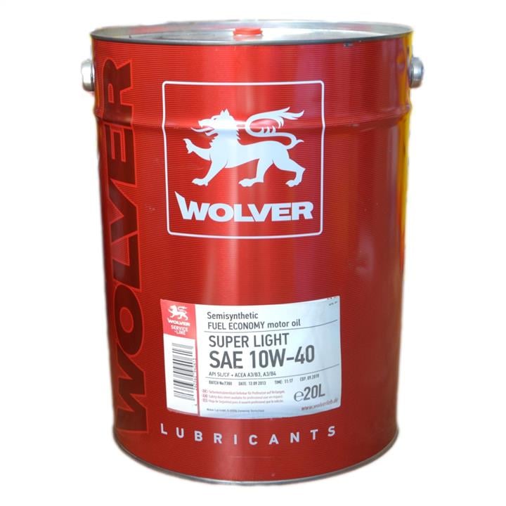 Wolver 4260360940613 Engine oil Wolver Super Light 10W-40, 20L 4260360940613: Buy near me in Poland at 2407.PL - Good price!
