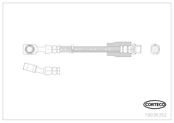 Corteco 19036352 Przewód hamulcowy elastyczny 19036352: Dobra cena w Polsce na 2407.PL - Kup Teraz!