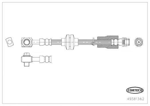 Corteco 49381362 Тормозной шланг 49381362: Отличная цена - Купить в Польше на 2407.PL!