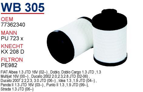 Wunder WB305 Fuel filter WB305: Buy near me in Poland at 2407.PL - Good price!