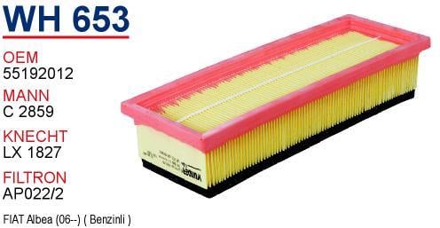 Wunder WH653 Air filter WH653: Buy near me in Poland at 2407.PL - Good price!