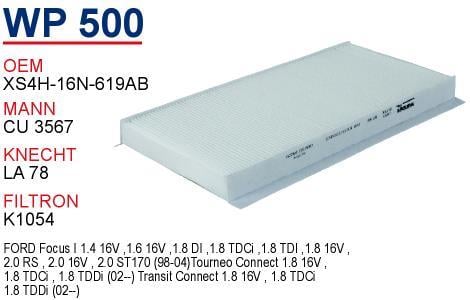 Wunder WP-500 Filter, interior air WP500: Buy near me in Poland at 2407.PL - Good price!