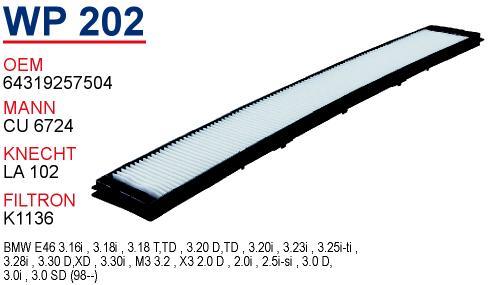 Wunder WP-202 Filter, interior air WP202: Buy near me in Poland at 2407.PL - Good price!