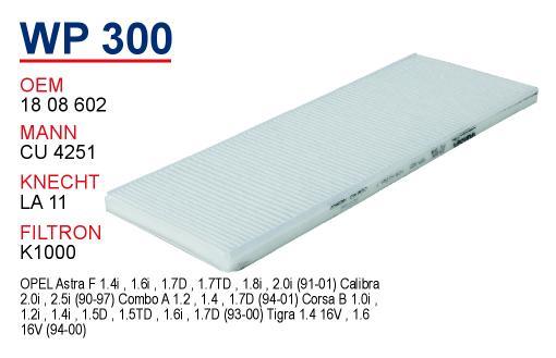 Wunder WP-300 Filter, interior air WP300: Buy near me in Poland at 2407.PL - Good price!