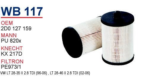 Wunder WB-117 Топливный фильтр WB117: Отличная цена - Купить в Польше на 2407.PL!