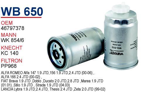 Wunder WB-650 Топливный фильтр WB650: Отличная цена - Купить в Польше на 2407.PL!
