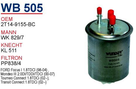 Wunder WB-505 Filtr paliwa WB505: Dobra cena w Polsce na 2407.PL - Kup Teraz!