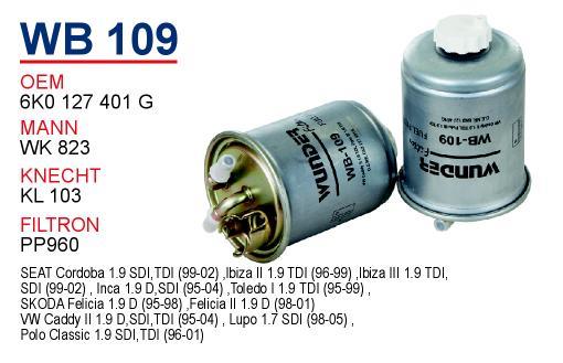 Wunder WB-109 Топливный фильтр WB109: Отличная цена - Купить в Польше на 2407.PL!
