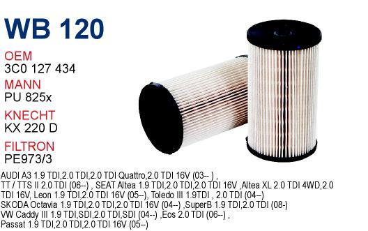 Wunder WB-120 Fuel filter WB120: Buy near me in Poland at 2407.PL - Good price!