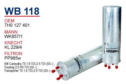 Wunder WB-118 Fuel filter WB118: Buy near me at 2407.PL in Poland at an Affordable price!