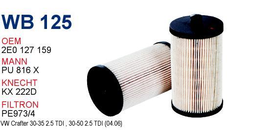 Wunder WB-125 Топливный фильтр WB125: Купить в Польше - Отличная цена на 2407.PL!
