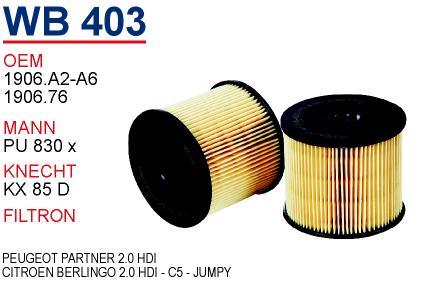 Wunder WB-403 Fuel filter WB403: Buy near me in Poland at 2407.PL - Good price!