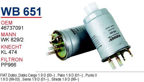 Wunder WB-651 Fuel filter WB651: Buy near me in Poland at 2407.PL - Good price!