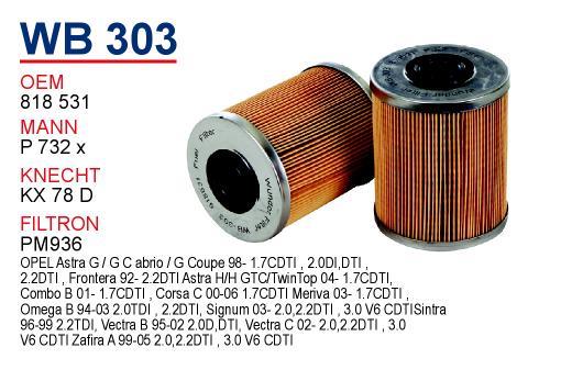 Wunder WB-303 Fuel filter WB303: Buy near me in Poland at 2407.PL - Good price!