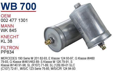 Wunder WB-700 Fuel filter WB700: Buy near me in Poland at 2407.PL - Good price!