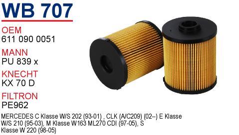 Wunder WB-707 Fuel filter WB707: Buy near me in Poland at 2407.PL - Good price!