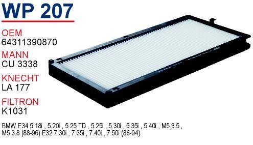 Wunder WP-207 Filter, Innenraumluft WP207: Kaufen Sie zu einem guten Preis in Polen bei 2407.PL!