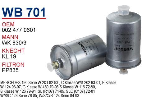 Wunder WB-701 Топливный фильтр WB701: Отличная цена - Купить в Польше на 2407.PL!