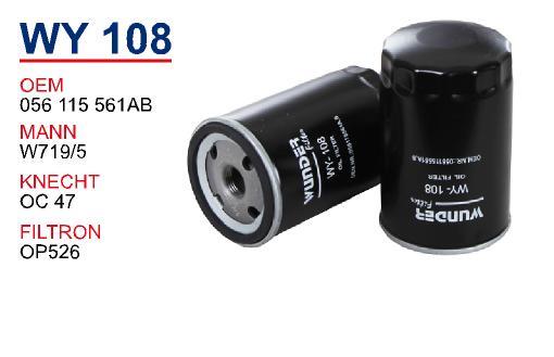 Wunder WY-108 Oil Filter WY108: Buy near me in Poland at 2407.PL - Good price!