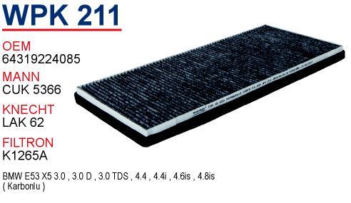Wunder WPK-211 Activated Carbon Cabin Filter WPK211: Buy near me in Poland at 2407.PL - Good price!