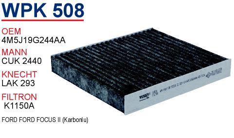 Wunder WPK-508 Activated Carbon Cabin Filter WPK508: Buy near me in Poland at 2407.PL - Good price!
