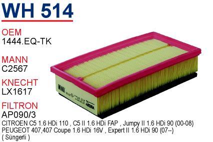 Wunder WH-514 Air filter WH514: Buy near me in Poland at 2407.PL - Good price!