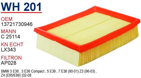 Wunder WH-201 Air filter WH201: Buy near me at 2407.PL in Poland at an Affordable price!