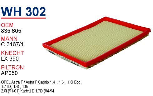 Wunder WH-302 Air filter WH302: Buy near me in Poland at 2407.PL - Good price!