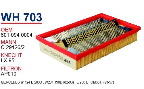 Wunder WH-703 Air filter WH703: Buy near me in Poland at 2407.PL - Good price!