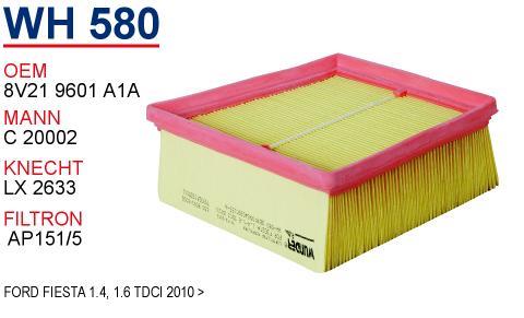 Wunder WH-580 Air filter WH580: Buy near me in Poland at 2407.PL - Good price!