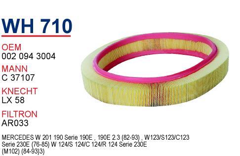 Wunder WH-710 Air filter WH710: Buy near me in Poland at 2407.PL - Good price!