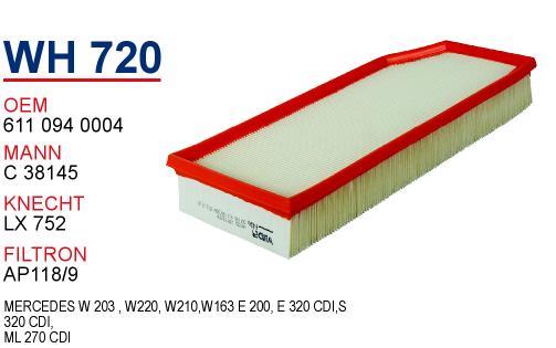 Wunder WH-720 Air filter WH720: Buy near me in Poland at 2407.PL - Good price!