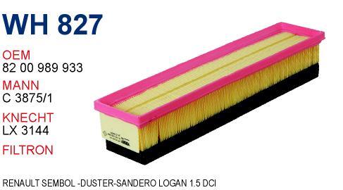 Wunder WH-827 Air filter WH827: Buy near me in Poland at 2407.PL - Good price!