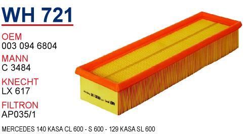 Wunder WH-721 Air filter WH721: Buy near me in Poland at 2407.PL - Good price!