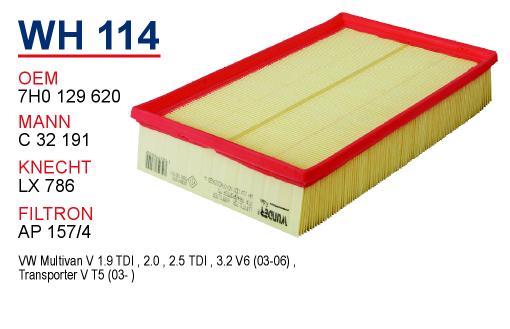Wunder WH-114 Air filter WH114: Buy near me in Poland at 2407.PL - Good price!