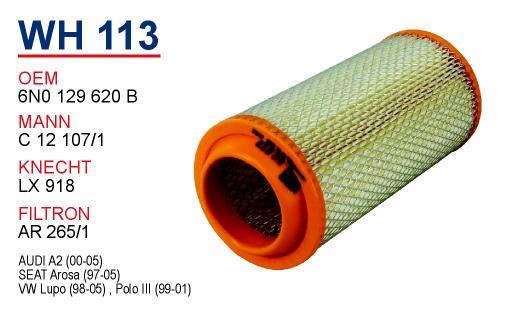 Wunder WH-113 Air filter WH113: Buy near me in Poland at 2407.PL - Good price!