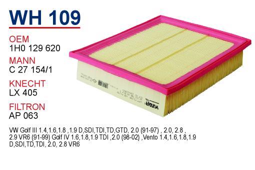 Wunder WH-109 Air filter WH109: Buy near me in Poland at 2407.PL - Good price!