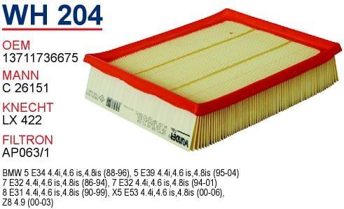 Wunder WH204 Air filter WH204: Buy near me in Poland at 2407.PL - Good price!