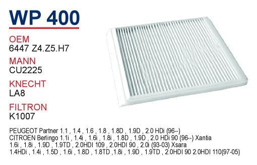 Wunder WP400 Filter, Innenraumluft WP400: Kaufen Sie zu einem guten Preis in Polen bei 2407.PL!
