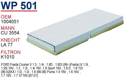 Wunder WP501 Filter, interior air WP501: Buy near me in Poland at 2407.PL - Good price!